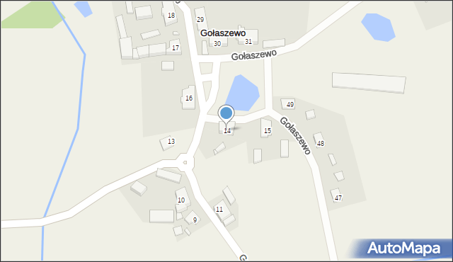 Gołaszewo, Gołaszewo, 14, mapa Gołaszewo