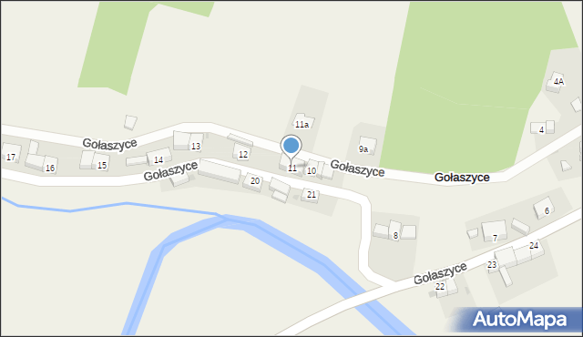 Gołaszyce, Gołaszyce, 11, mapa Gołaszyce