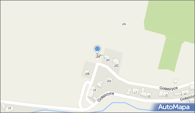 Gołaszyce, Gołaszyce, 18e, mapa Gołaszyce