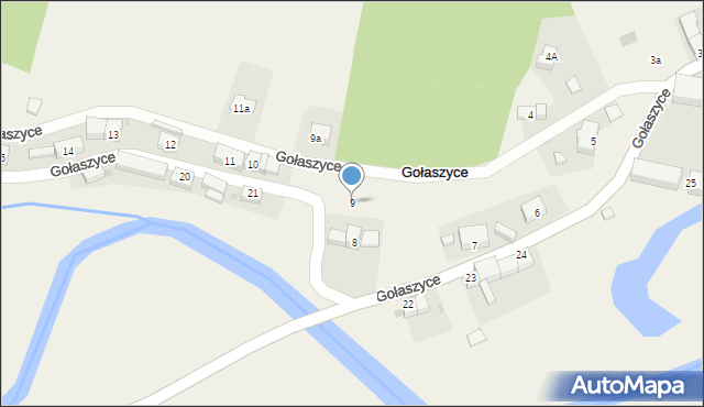 Gołaszyce, Gołaszyce, 9, mapa Gołaszyce