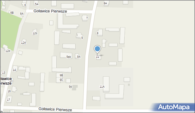 Goławice Pierwsze, Goławice Pierwsze, 11, mapa Goławice Pierwsze