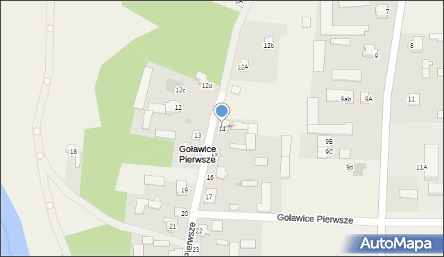 Goławice Pierwsze, Goławice Pierwsze, 14, mapa Goławice Pierwsze