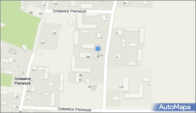 Goławice Pierwsze, Goławice Pierwsze, 9A, mapa Goławice Pierwsze