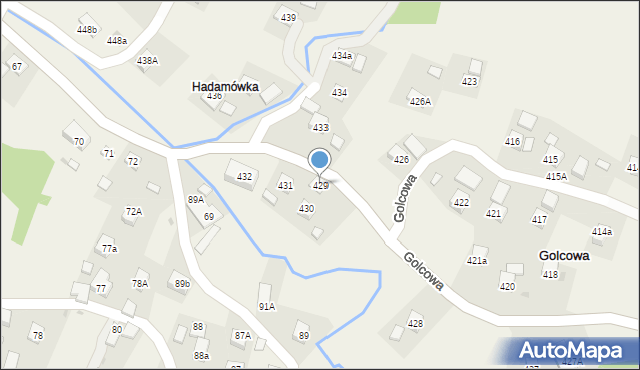 Golcowa, Golcowa, 429, mapa Golcowa