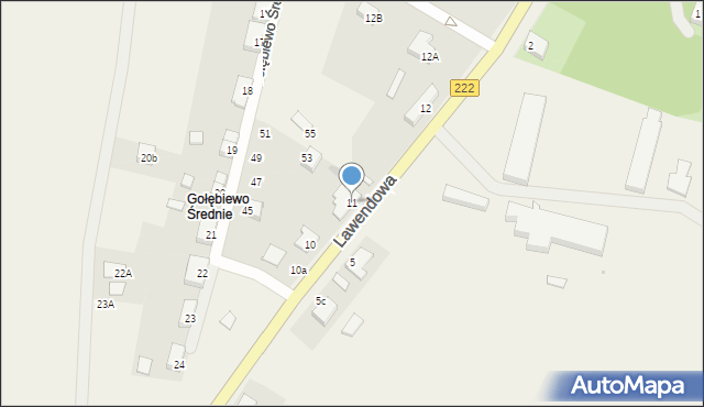 Gołębiewo Średnie, Gołębiewo Średnie, 11, mapa Gołębiewo Średnie