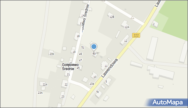 Gołębiewo Średnie, Gołębiewo Średnie, 53, mapa Gołębiewo Średnie