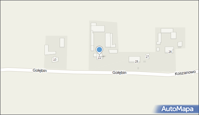 Gołębin, Gołębin, 11, mapa Gołębin