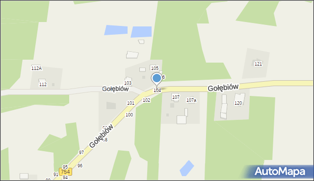 Gołębiów, Gołębiów, 104, mapa Gołębiów