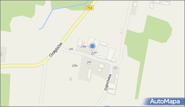 Gołębiów, Gołębiów, 110, mapa Gołębiów