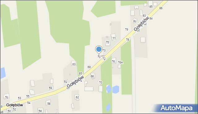 Gołębiów, Gołębiów, 71, mapa Gołębiów