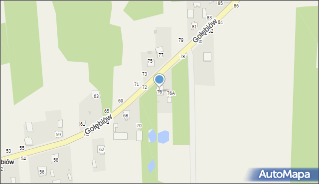 Gołębiów, Gołębiów, 76, mapa Gołębiów