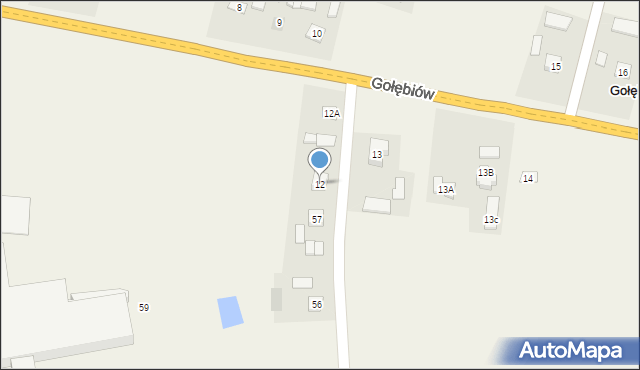 Gołębiów, Gołębiów, 12, mapa Gołębiów