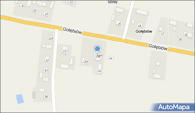 Gołębiów, Gołębiów, 13B, mapa Gołębiów