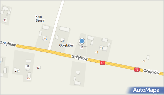 Gołębiów, Gołębiów, 17, mapa Gołębiów