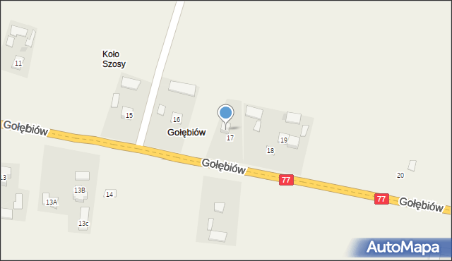 Gołębiów, Gołębiów, 18, mapa Gołębiów