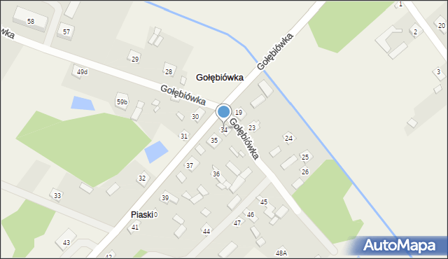 Gołębiówka, Gołębiówka, 34, mapa Gołębiówka