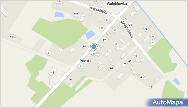 Gołębiówka, Gołębiówka, 39, mapa Gołębiówka