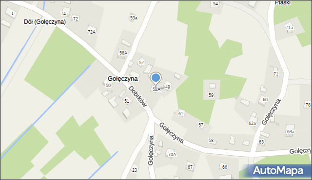 Gołęczyna, Gołęczyna, 52A, mapa Gołęczyna