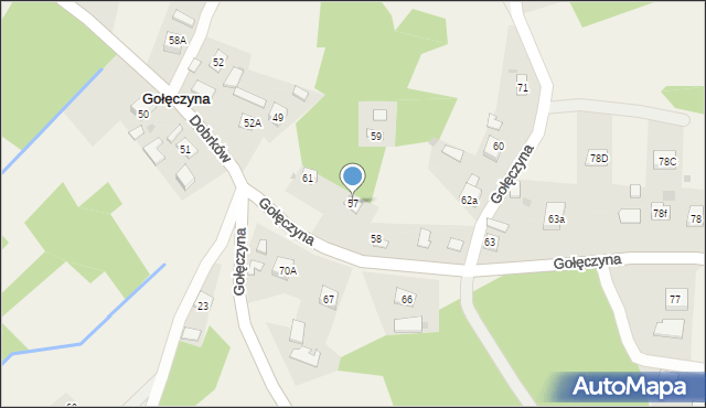 Gołęczyna, Gołęczyna, 57, mapa Gołęczyna
