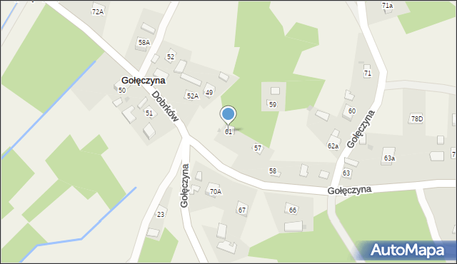 Gołęczyna, Gołęczyna, 61, mapa Gołęczyna