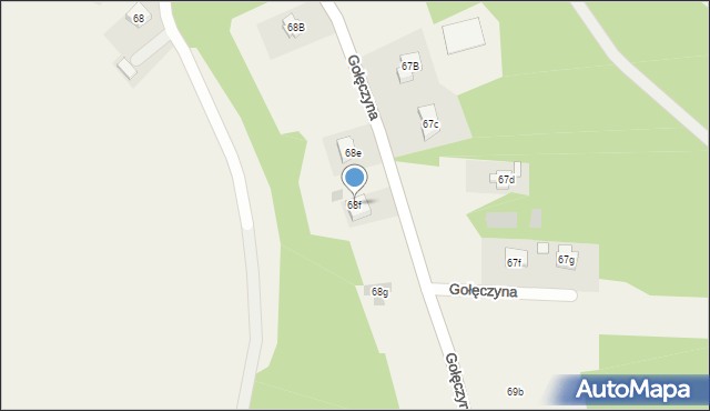 Gołęczyna, Gołęczyna, 68f, mapa Gołęczyna