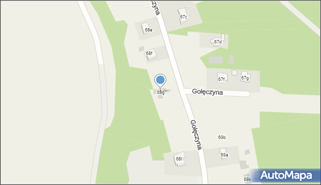 Gołęczyna, Gołęczyna, 68g, mapa Gołęczyna