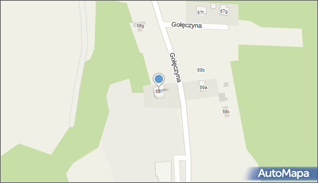 Gołęczyna, Gołęczyna, 68I, mapa Gołęczyna