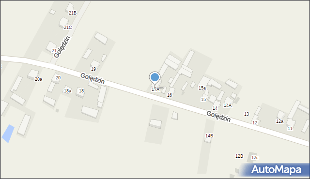 Golędzin, Golędzin, 17A, mapa Golędzin