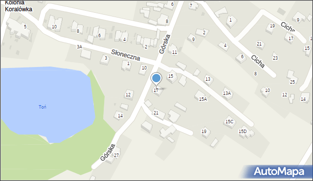 Goleszów, Górska, 17, mapa Goleszów