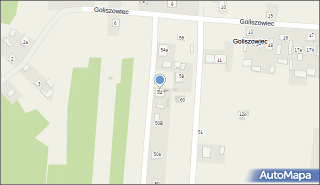 Goliszowiec, Goliszowiec, 54, mapa Goliszowiec