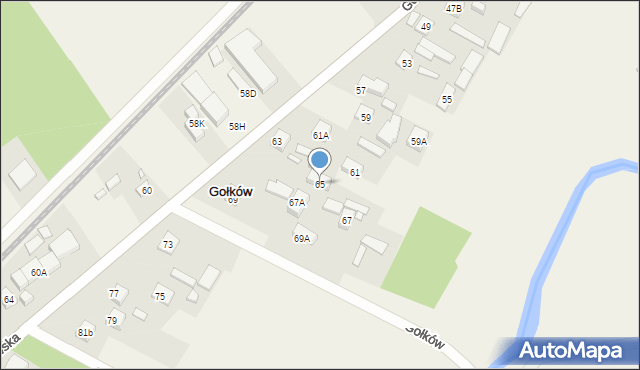 Gołków, Gołkowska, 65, mapa Gołków