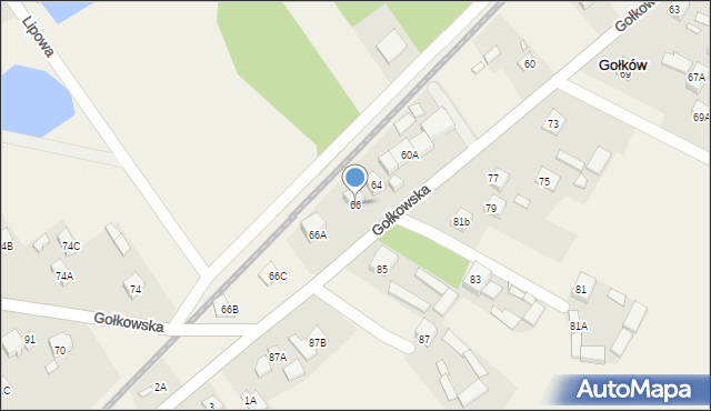 Gołków, Gołkowska, 66, mapa Gołków
