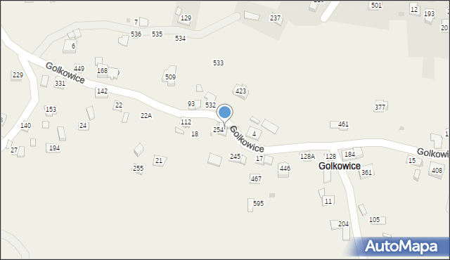 Golkowice, Golkowice, 254A, mapa Golkowice