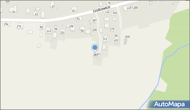 Golkowice, Golkowice, 283, mapa Golkowice