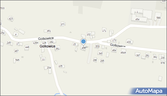 Golkowice, Golkowice, 408, mapa Golkowice