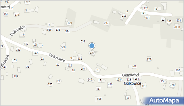 Golkowice, Golkowice, 423, mapa Golkowice
