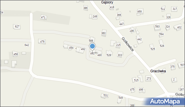 Golkowice, Golkowice, 491, mapa Golkowice