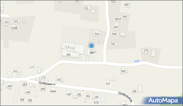 Golkowice, Golkowice, 589, mapa Golkowice