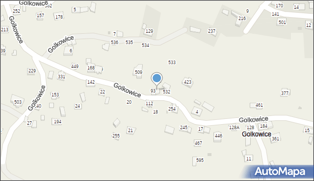 Golkowice, Golkowice, 93A, mapa Golkowice