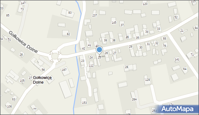 Gołkowice Dolne, Gołkowice Dolne, 25, mapa Gołkowice Dolne