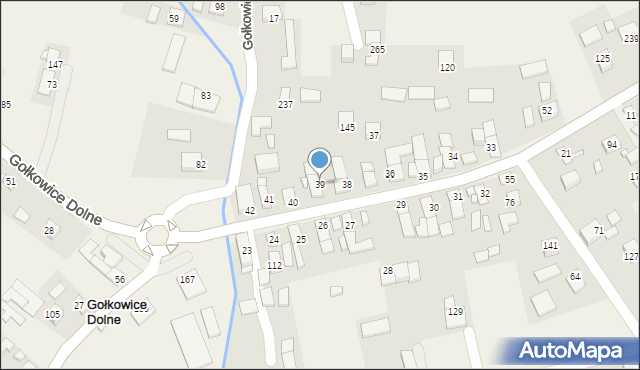 Gołkowice Dolne, Gołkowice Dolne, 39, mapa Gołkowice Dolne