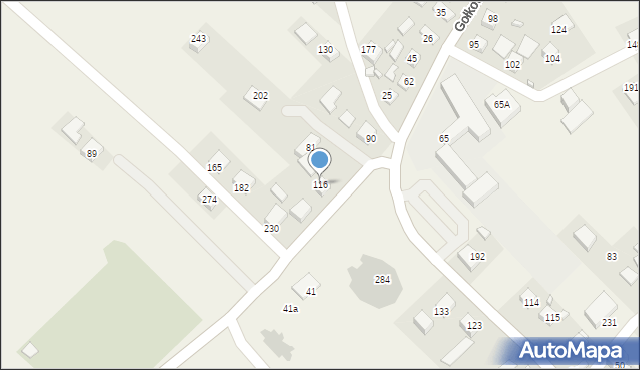 Gołkowice Górne, Gołkowice Górne, 116, mapa Gołkowice Górne