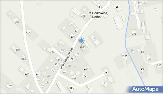 Gołkowice Górne, Gołkowice Górne, 143, mapa Gołkowice Górne