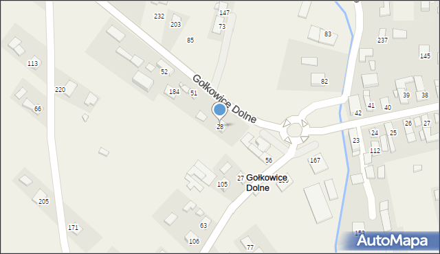 Gołkowice Górne, Gołkowice Górne, 28, mapa Gołkowice Górne