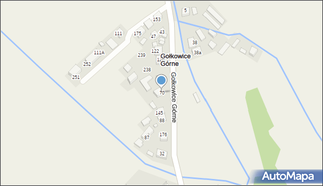 Gołkowice Górne, Gołkowice Górne, 70, mapa Gołkowice Górne