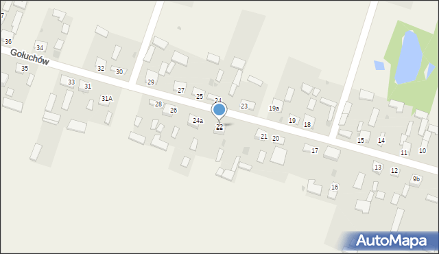 Gołuchów, Gołuchów, 22, mapa Gołuchów