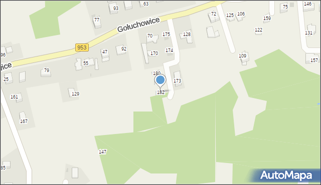 Gołuchowice, Gołuchowice, 182, mapa Gołuchowice