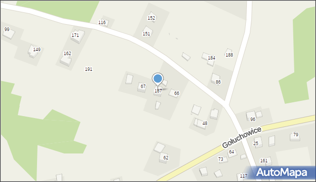 Gołuchowice, Gołuchowice, 187, mapa Gołuchowice