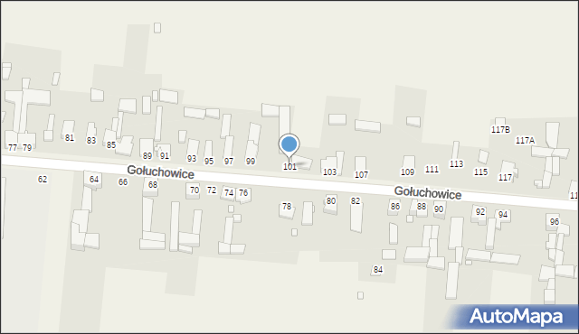 Gołuchowice, Gołuchowice, 101, mapa Gołuchowice