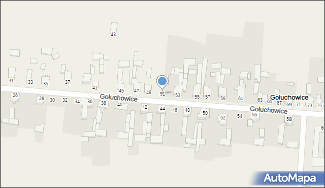 Gołuchowice, Gołuchowice, 51, mapa Gołuchowice